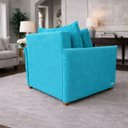 Ver imagem 3 de Poltrona Cama Mônica Suede Decorativa Confortável Moderna Sala Quarto Recepção