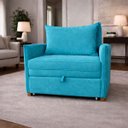 Ver imagem 1 de Poltrona Cama Mônica Suede Decorativa Confortável Moderna Sala Quarto Recepção