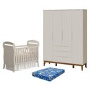 Ver imagem 1 de Kit Berço Americano Danny Guarda Roupa Elfe MDF Areia Acetinado Reller