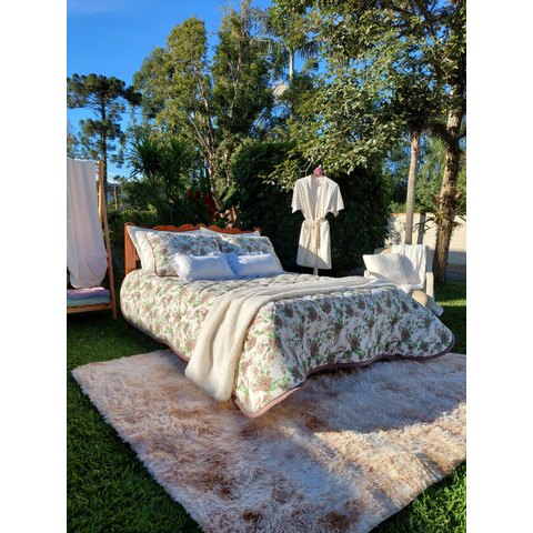 Cobre Leito Queen 3 Peças Malha 100% Algodão Zono Enxovais Senhorinha Rouge