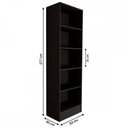 Ver imagem 4 de Estante para Livros Linus 4 Prateleiras Black - Panorama Móveis