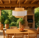 Ver imagem 1 de Pendente Arpoador Bambu Natural e Acrilico Leitoso Apfn/c-005 D50xa30cm 1xe27 Glooria