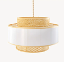 Ver imagem 2 de Pendente Arpoador Bambu Natural e Acrilico Leitoso Apfn/c-005 D50xa30cm 1xe27 Glooria