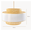 Ver imagem 3 de Pendente Arpoador Bambu Natural e Acrilico Leitoso Apfn/c-005 D50xa30cm 1xe27 Glooria