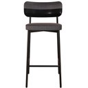 Ver imagem 4 de Kit 02 Banquetas Alta Bar Cozinha Sala de Jantar Aço Preto Kaira C01 Linho Preto Courino Preto -