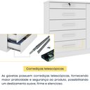 Ver imagem 7 de Cômoda 5 Gavetas 2 Portas 136cm Istambul Branco/Neve