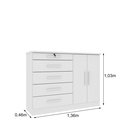 Ver imagem 3 de Cômoda 5 Gavetas 2 Portas 136cm Istambul
