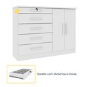Ver imagem 5 de Cômoda 5 Gavetas 2 Portas 136cm Istambul Branco/Neve