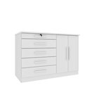 Ver imagem 2 de Cômoda 5 Gavetas 2 Portas 136cm Istambul Branco/Neve