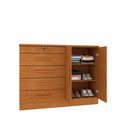 Ver imagem 5 de Cômoda 5 Gavetas 2 Portas 136cm Istambul Bege/Cinamomo