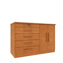 Ver imagem 2 de Cômoda 5 Gavetas 2 Portas 136cm Istambul Bege/Cinamomo