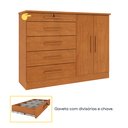 Ver imagem 7 de Cômoda 5 Gavetas 2 Portas 136cm Istambul Bege/Cinamomo