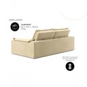Ver imagem 5 de Sofá com Chaise Manhattan 3 Lugares Retrátil e Reclinável 210cm Bege Cia Lar