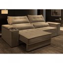 Ver imagem 7 de Sofá com Chaise Manhattan 3 Lugares Retrátil e Reclinável 210cm Bege Cia Lar