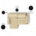Ver imagem 4 de Sofá com Chaise Manhattan 3 Lugares Retrátil e Reclinável 210cm Bege Cia Lar