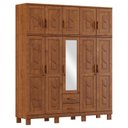 Ver imagem 1 de Guarda Roupa 10 Portas 2 Gavetas com Espelho Cobre Imbuia - Fn