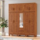 Ver imagem 2 de Guarda Roupa 10 Portas 2 Gavetas com Espelho Cobre Imbuia - Fn