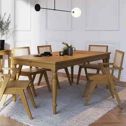 Mesa de Jantar 6 Lugares Madeira Maciça 160cm Amarílis  - 2