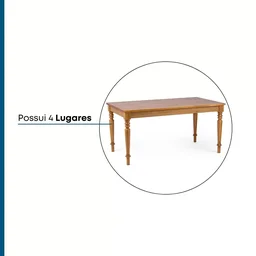 Mesa de Jantar 6 Lugares Madeira Maciça 160cm Amarílis  - 10