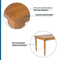 Mesa de Jantar 6 Lugares Madeira Maciça 160cm Amarílis  - 9