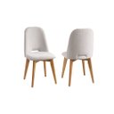 Ver imagem 1 de Kit 2 Cadeiras de Jantar Estofadas Iris Linho Cru Pés Palito