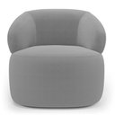 Ver imagem 2 de Kit Poltrona Giratória e Sofá Orgânico Living Glee 02 Lugares 140cm Bouclê Cinza - Desk Design