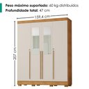 Ver imagem 3 de Guarda Roupa Casal 4 Portas com Espelho 159 cm Domus Cedro Areia Rudk