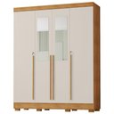 Ver imagem 1 de Guarda Roupa Casal 4 Portas com Espelho 159 cm Domus Cedro Areia Rudk
