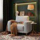 Ver imagem 6 de Poltrona Decorativa Oasis Pes Madeira Boucle Tce 1018 Moll