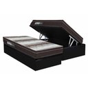 Ver imagem 1 de Cama Box Baú Solteiro: Colchão Ortopédico Ortobom Light + Base Crc Suede Black (88x188)