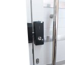 Ver imagem 3 de Porta Pivotante de Alumínio Branco 2,10 x 1,20 Com Pux. Friso e Visor com Fechadura Digital Linha 30