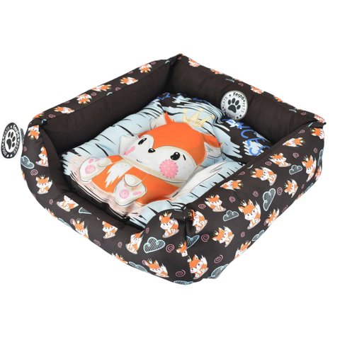 Cama Pet para Cães e Gatos Kazzavip Sarja 100% Poliéster Estampada Tamanho(m)Preto