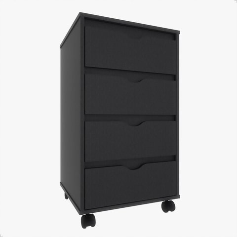 Mesa de Apoio para Quarto Quatro Gavetas Movlar Mdp - Mod.0701:preto