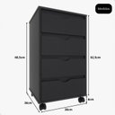 Ver imagem 3 de Mesa de Apoio para Quarto Quatro Gavetas Movlar Mdp - Mod.0701:preto