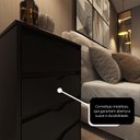 Ver mais imagens de Mesa de Apoio para Quarto Quatro Gavetas Movlar Mdp - Mod.0701:preto