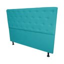 Ver imagem 4 de Cabeceira Casal Super King Juliana 195cm Para Cama Box Suede Azul Turquesa - DS Estofados