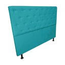 Ver imagem 3 de Cabeceira Casal Super King Juliana 195cm Para Cama Box Suede Azul Turquesa - DS Estofados