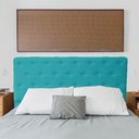 Ver imagem 2 de Cabeceira Casal Super King Juliana 195cm Para Cama Box Suede Azul Turquesa - DS Estofados