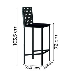 Conjunto de Mesa Bistrô com 2 Banquetas Guarujá Preto / Freijó Artefamol - 4