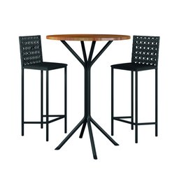 Conjunto de Mesa Bistrô com 2 Banquetas Guarujá Preto / Freijó Artefamol - 1