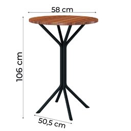 Conjunto de Mesa Bistrô com 2 Banquetas Guarujá Preto / Freijó Artefamol - 3
