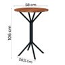 Conjunto de Mesa Bistrô com 2 Banquetas Guarujá Preto / Freijó Artefamol - 3