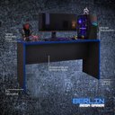 Ver imagem 5 de Mesa Gamer Escrivaninha para Computador Pc 136 cm Home Office Estudo Setup Gamer - Preto e Azul