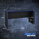 Ver imagem 4 de Mesa Gamer Escrivaninha para Computador Pc 136 cm Home Office Estudo Setup Gamer - Preto e Azul