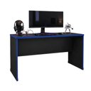 Ver imagem 3 de Mesa Gamer Escrivaninha para Computador Pc 136 cm Home Office Estudo Setup Gamer - Preto e Azul