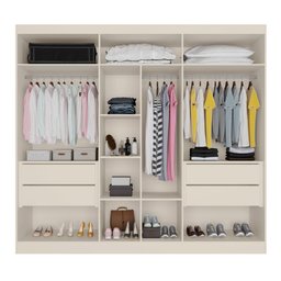 Guarda Roupa Oslo 6 Portas 4 Gavetas com Espelho Mdf - Mademarcs - 3