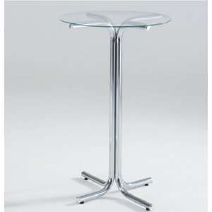 Mesa Bistro Alta Cromada Me-120/ Tp Vidro