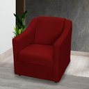 Ver imagem 3 de Poltrona Decorativa Mila Pé de Plástico Cromado - Bordô Suede