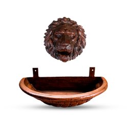 Chafariz de Parede Cara de Leão 30cm com Meia Cuba G - 1