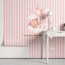 Ver imagem 2 de Papel de Parede Adesivo Menina Ursinho Nas Nuvens - Painel